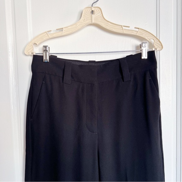 J Crew • Cropped Wide-leg Pant in 365 Crepe black flat front cuffed trouser - Picture 4 of 13